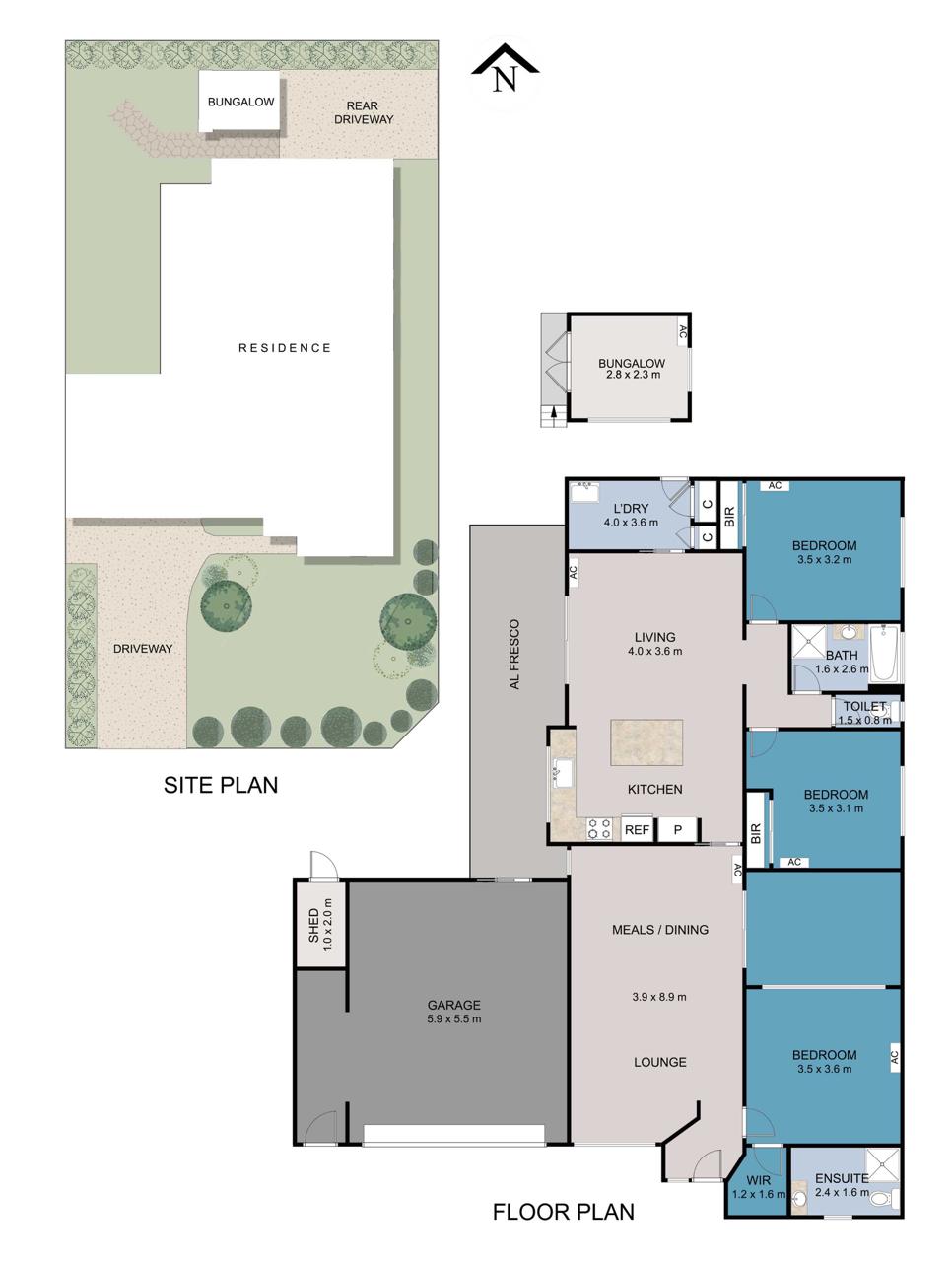 Professional floor plan and site plan example